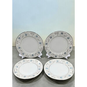 English Garden Fine China 1221 Japan Bread Plate 6 3/8" Platinum Trim Set of 4